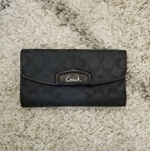Coach Folding Wallet in Signature Fabric Script
